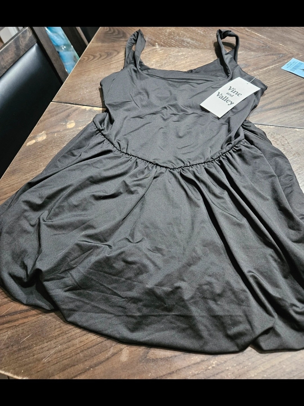 Vine Valley Black Tank Dress - Lightweight Women's Dress With Skirt